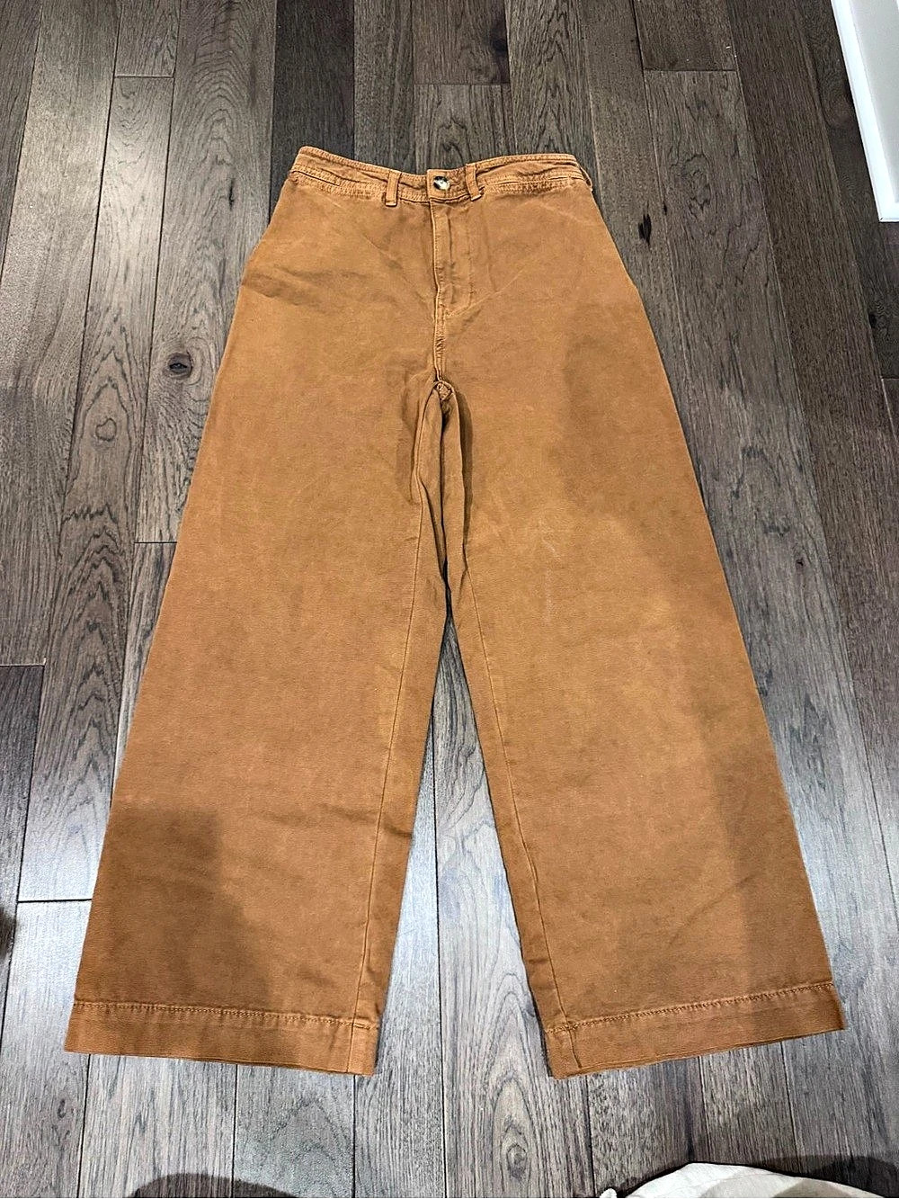 Free People We The Free Wide Leg Trouser Pants in Brown